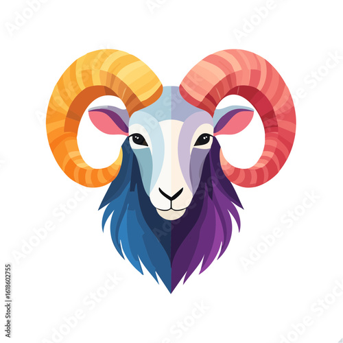 Colorful Big Horn Sheep Ram...