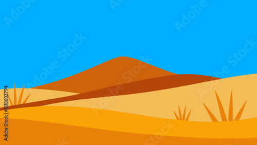 Arid Hill Landscape with Dry Grass and Rolling Terrain