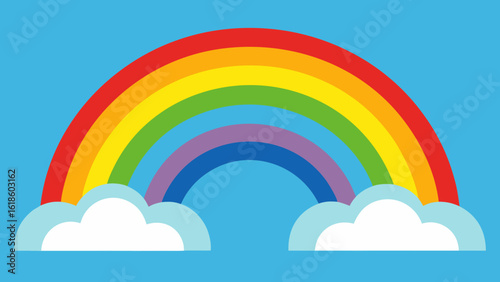 Wide Open Sky with a Colorful Double Rainbow Display