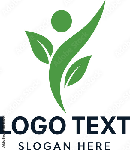 Simple and elegant green logo design representing nature growth and well being suitable for any brand identity