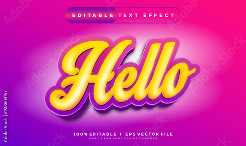 hello vector text effect with modern style design