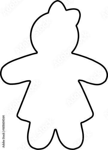 Cute chubby gingerbread man outline Isolated.
Holiday gingerbread man cookies line vector.
Transparent background. svg.