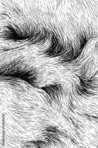 Abstract banner with fur swirls and animal hair for creative design and background