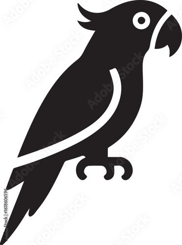 Bird Parrot Logo Vector Black Silhouette Illustration