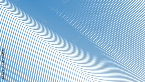 Blue Sky Stripes Wavy Line Abstract Background for Modern Web Design, Digital Art, and UI Presentation