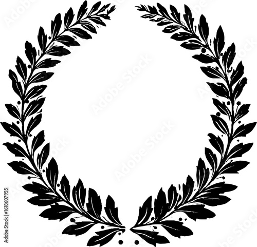 Elegant botanical frame with leaves from all corners for design and decoration