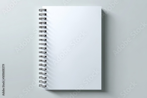 Blank spiral-bound notebook on a plain surface