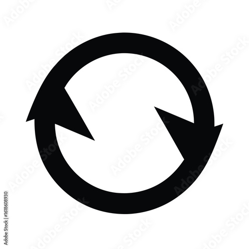Circular Arrows Rotation Direction Symbol Black Silhouette