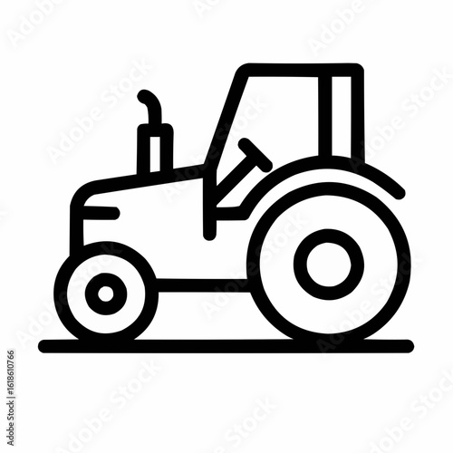 Tractor. Farm vehicle with large rear wheels and small front wheels. No attachments