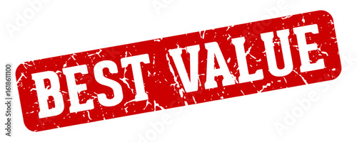 best value rectangular sign. best value stamp