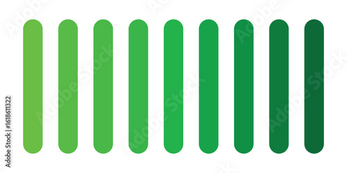 Gradient Green Bars Representing Growth, Progress, and Sustainability Concepts