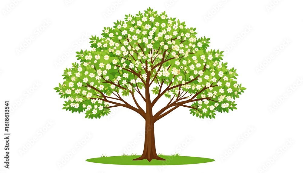 Obraz premium Springtime flowering tree illustration