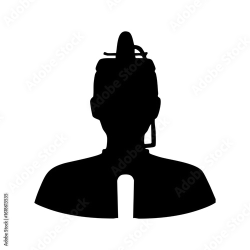 日本の歴史　平安時代の男性イメージモノクロアイコン