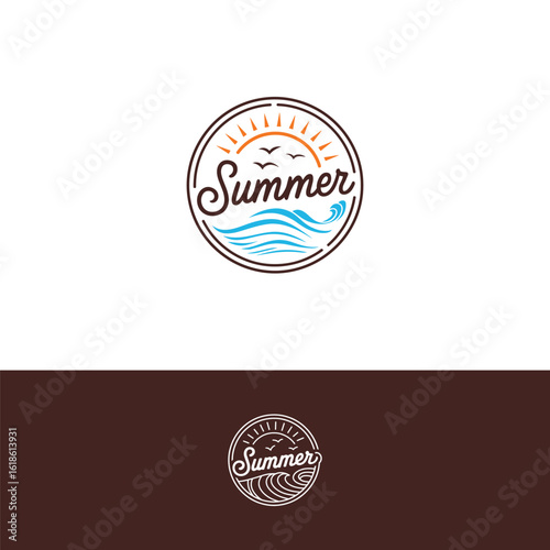 Summer vectors logo design template