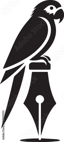 Bird Parrot Logo Vector Black Silhouette Illustration