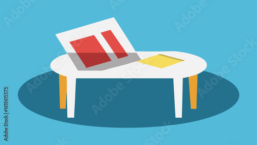 Neatly Folded Single Newspaper on Rustic Coffee Table