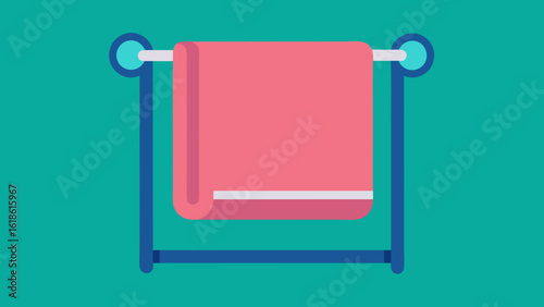 Pristine Single Neatly Folded Towel on Modern Bathroom Rack