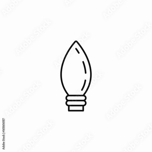 elongated light bulb icon sign vector