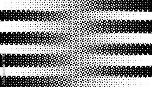 Black and white abstract halftone pattern with geometric shapes for sporty and modern background. Vector Format Illustration 