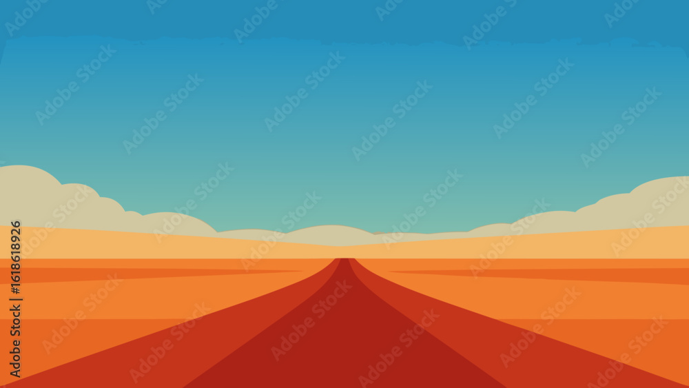 Fototapeta premium Expansive vast open plain stretching to the horizon serene landscape