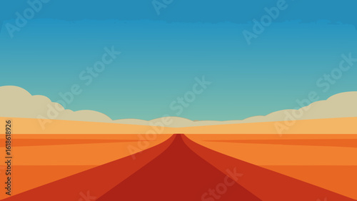 Expansive vast open plain stretching to the horizon serene landscape