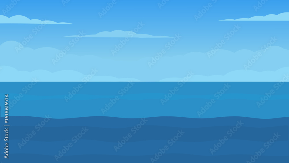 Obraz premium Infinite wide empty expanse of the open ocean on a calm day serene