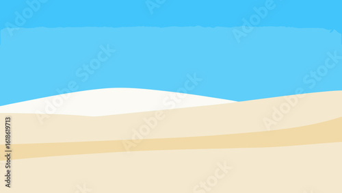 Pristine wide empty expanse of a white sand desert vast tranquil