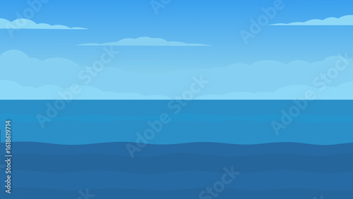 Infinite wide empty expanse of the open ocean on a calm day serene