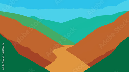 Expansive wide empty valley seen from above vast serene landscape