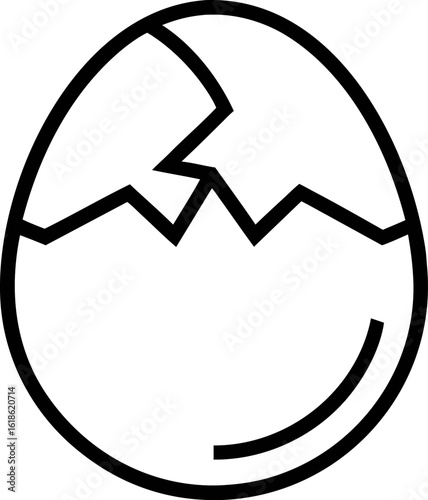 Broken Eggshell with Yolk Outline Graphic