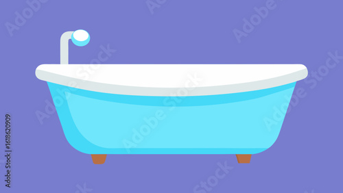 Refreshing empty bathtub filled with clean water tranquil bathroom spa