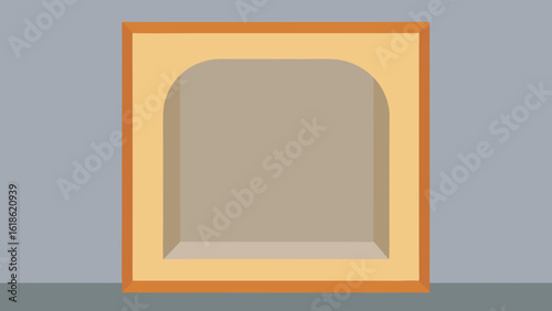 Modern empty display niche built into a wall clean architectural feature