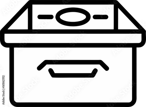 Food Donation Box Icon Line Art Vector Illustration