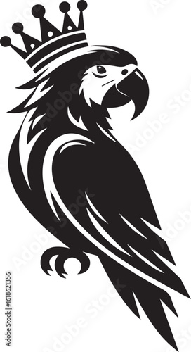 Bird Parrot Logo Vector Black Silhouette Illustration