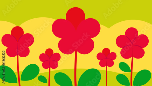 Bright Crimson Clover Field Nature Landscape Scene