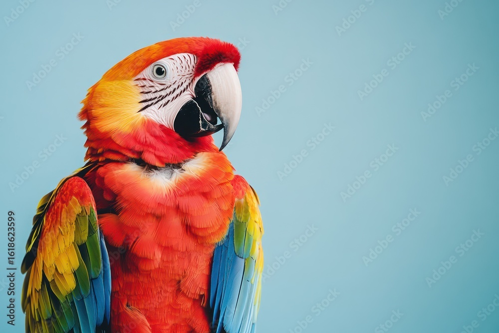 Naklejka premium Colorful parrot with surprised excited look