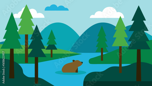 Beaver Lodge in Forest River Wildlife Nature Habitat Scenic
