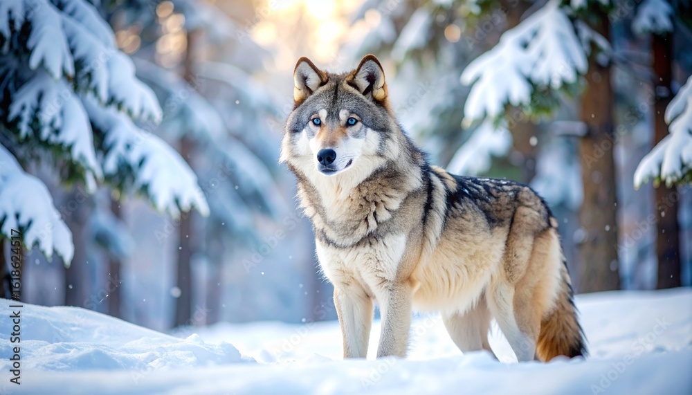 Obraz premium Extinct Beringian Wolf with Blue Eyes