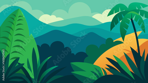 Vibrant Landscape of Giant Lush Tropical Leaves
