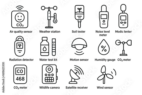 Collection of environmental monitoring devices and sensors for accurate data measurement