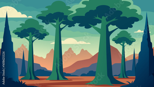 Majestic Landscape of Towering Ancient Cedar Trees