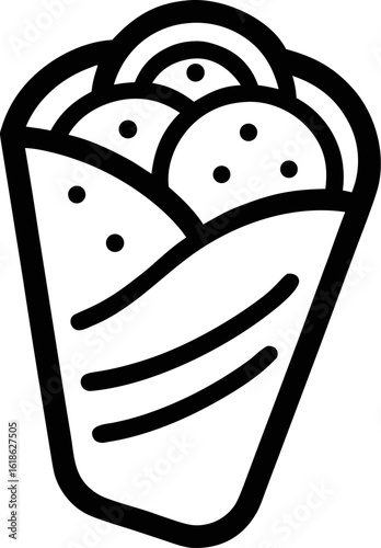 Middle Eastern Meat and Vegetable Wrap Outline