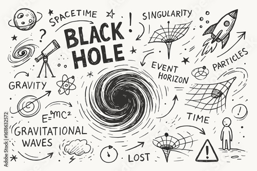 Black hole physics: illustrations of gravity, singularity, and gravitational waves