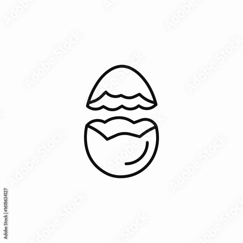 broken egg open icon sign vector