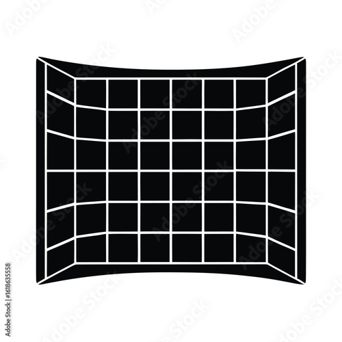 Soccer Goal Net Illustration in Black and White Silhouette