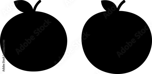 Black orange set, Set of orange, orange collection, Vector of orange, orange fruits silhouette, black orange fruits isolated on white background