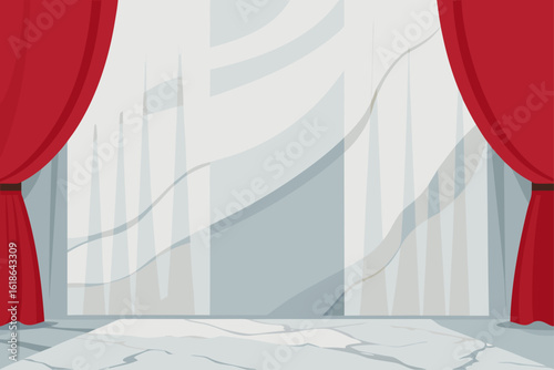  68  polished marble wall   soft curtain backdrop 