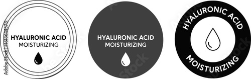 Hyaluronic Acid Moisturizing Icon for Skincare Products