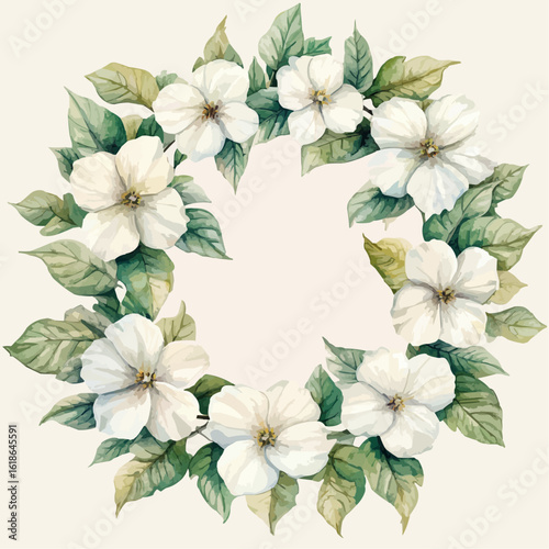 watercolor flower and leaves for decoration generative AI