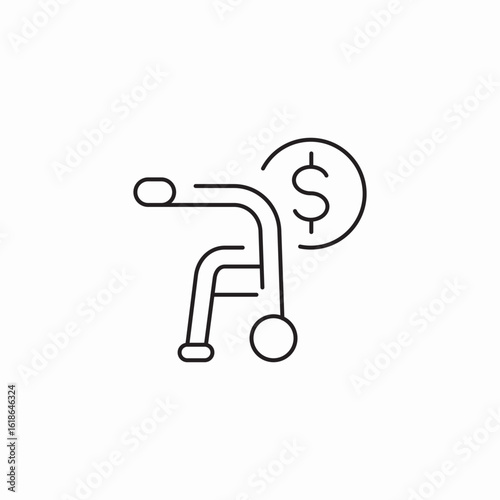 geriatric finances department icon sign vector
